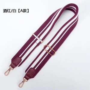 5cm Purple White A Полосатая Сумка, ремешки через плечо, Наплечные ремни для сумок Сменный ремень для женской сумки, ремешок, аксессуары, Золотая Пряжка, 140 см, регулируемый KZ151332 - Цвет: 5cm Purple White A