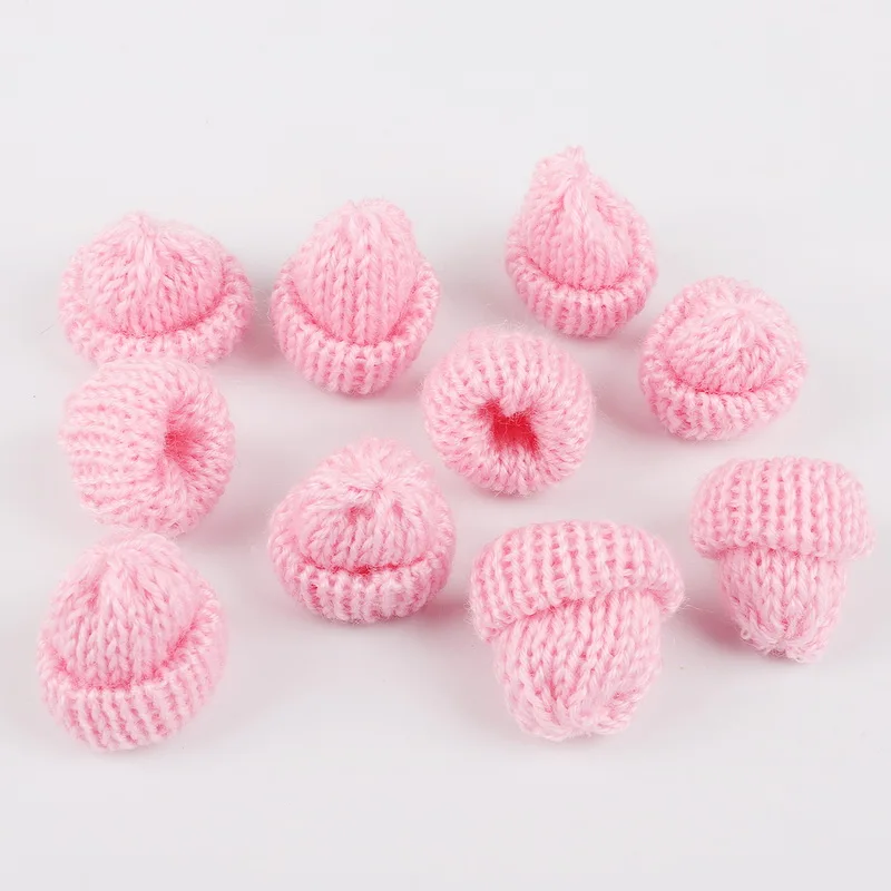 Pink Мини плюшевый шар вязаная шляпа DIY куклы одежда ручной работы швейный материал мягкая лента для украшения шляп, сумок, одежды Художественные товары аксессуары для волос - Цвет: Pink
