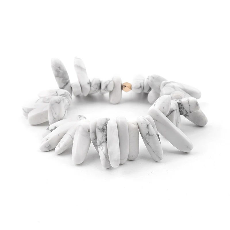 Комплект браслетов BOJIU из натурального камня Howlite для женщин модный браслет с