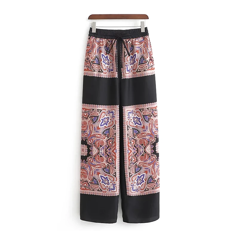 Женские свободные брюки с карманами лоскутные шаровары эластичной талией в