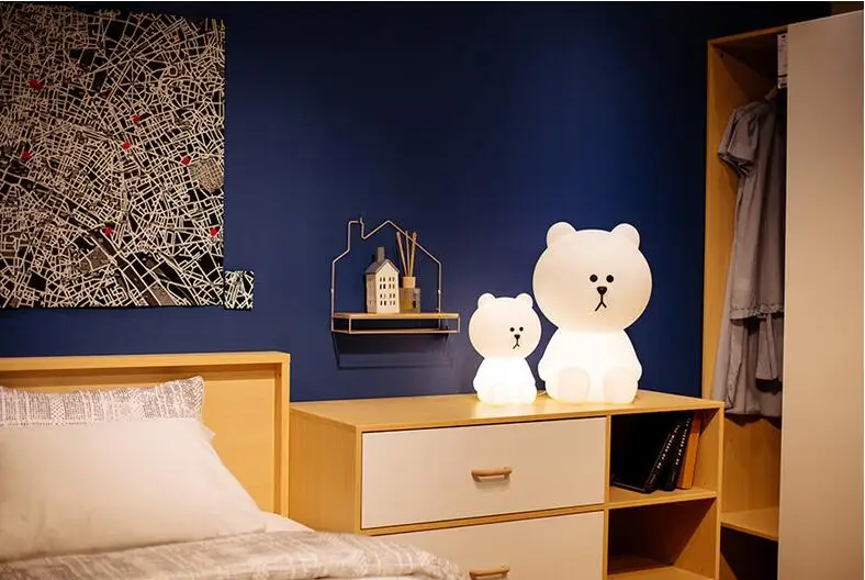 Новинка 30 см коричневый Медведь ночник Cony Line friend ночник для маленьких детей Рождественский подарок затемняемый Светодиодный