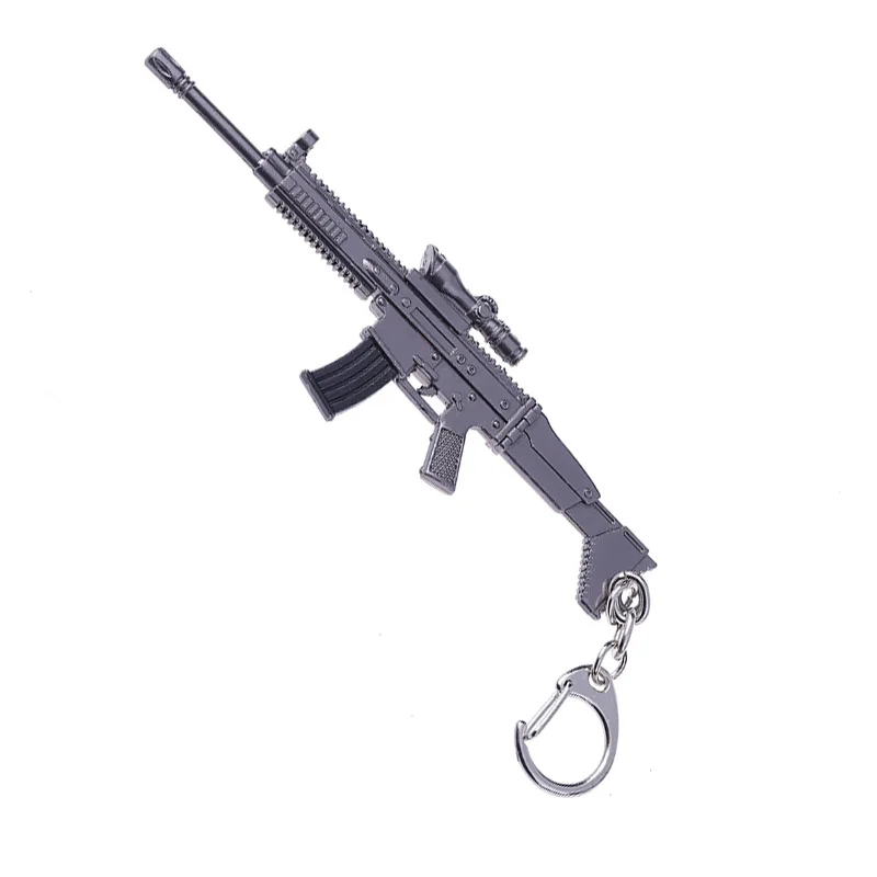 Черный Набор брелков PUBG для игры PLAYERUNKNOWN'S BATTLEGROUNDS, брелок для косплея, костюм akm 98 k, модель оружия, брелок для ключей, шлем для - Цвет: Черный