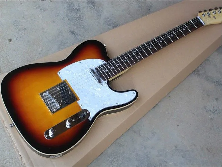

Top quality FDTL-2002 3TS color white plate solid body maple fretboard TL electric guitar, Can be customized, Free shipping