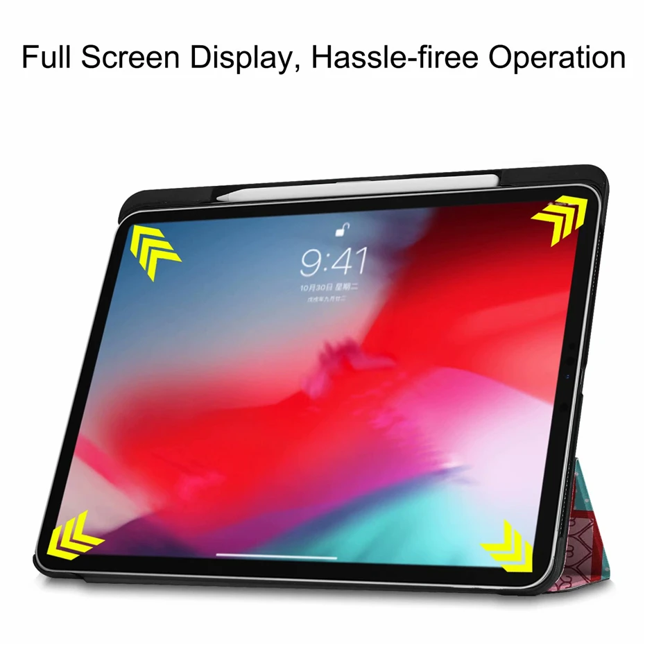 Тонкий магнитный складной чехол для ipad 2018 со слотом ручки подставка планшета