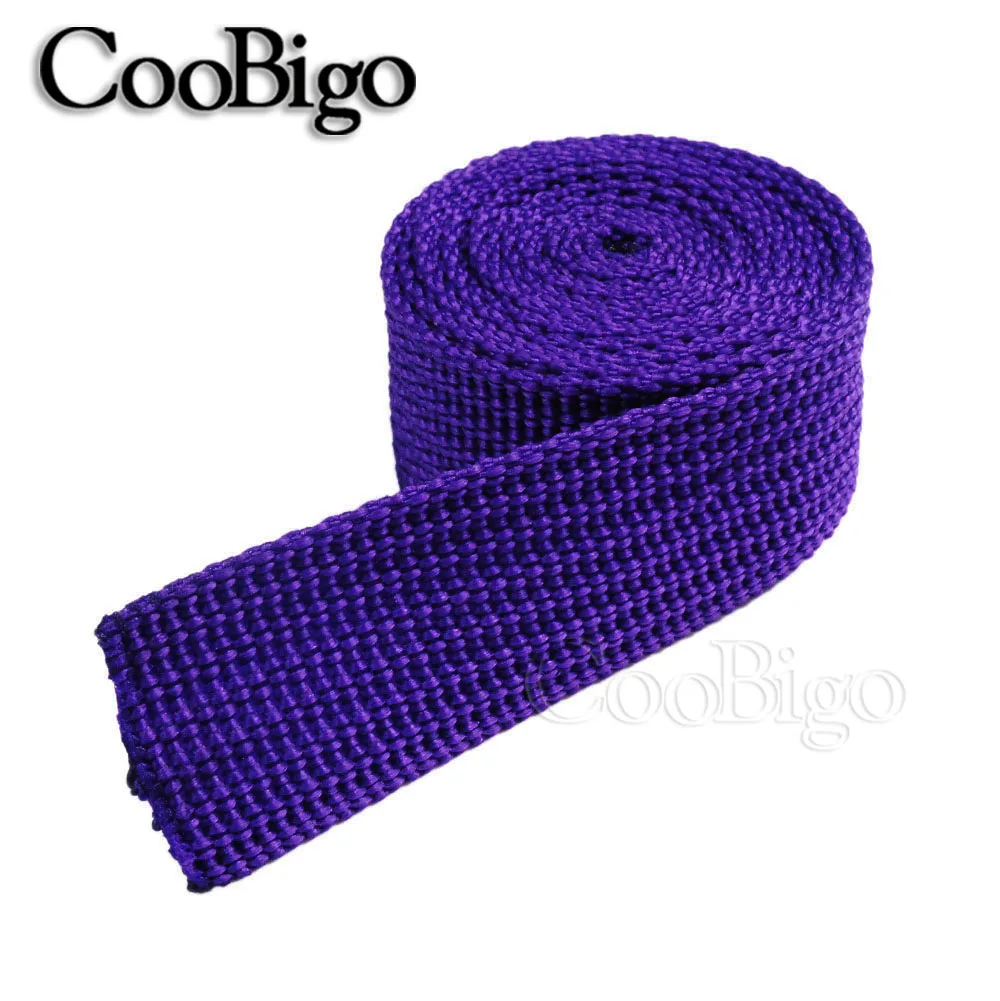Purple 50 ярдов смешанные красочные 3/"(19 мм) полипропиленовые лямки резинка с тесьмой ремень ошейник с ремешком рулетка для смещения рюкзак сумка части - Цвет: Purple