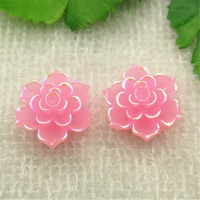 Pink DIY 20 шт. mix 20 мм AB смолы 3d цветок Flatback горный хрусталь Свадебные бутоньерки ремесла - Цвет: Pink