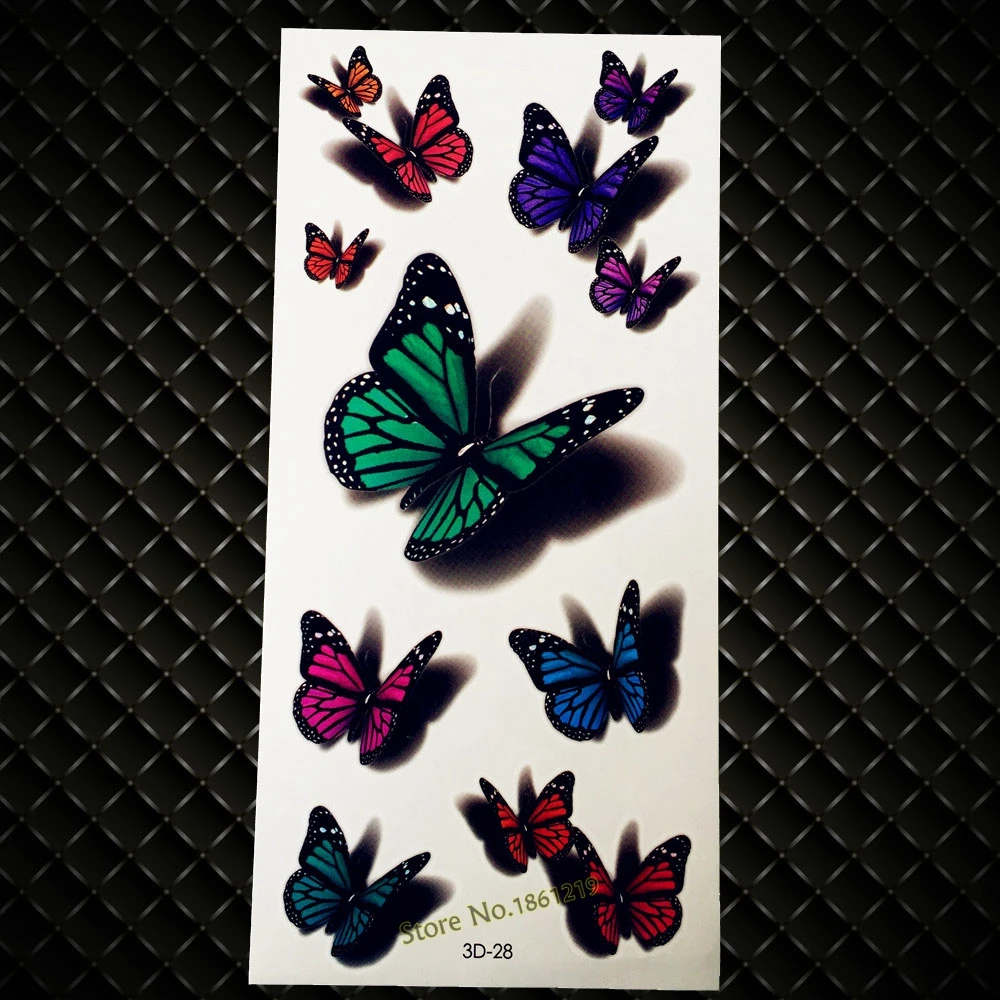 

Новинка, сексуальный женский боди-арт, временная татуировка наклейка бабочка 9x19 см, Летающая бабочка, руки, плечи, ноги, водонепроницаемая 3D ...