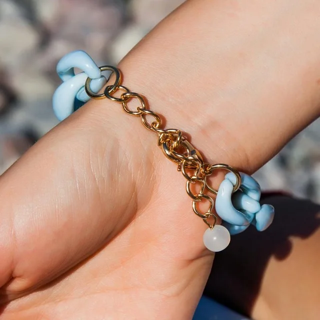 Синий змеиная цепочка в форме сердца акриловый браслет femme bileklik pulseras mujer pulseira Бохо