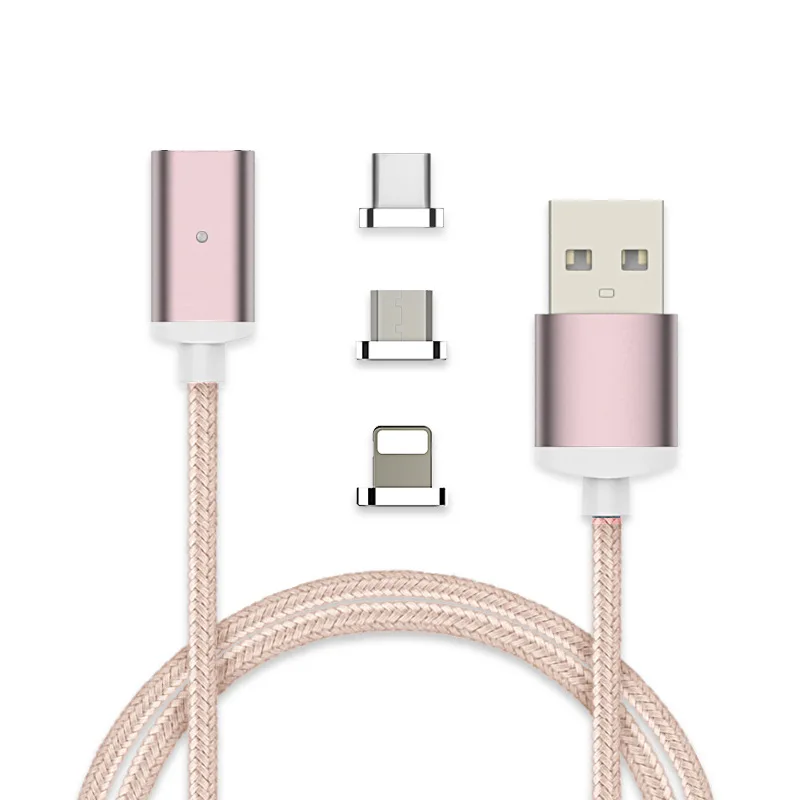 Магнитный кабель Type C/Micro USB/Lightning 3 в 1 USB C адаптер для быстрой зарядки магнитный Ipad
