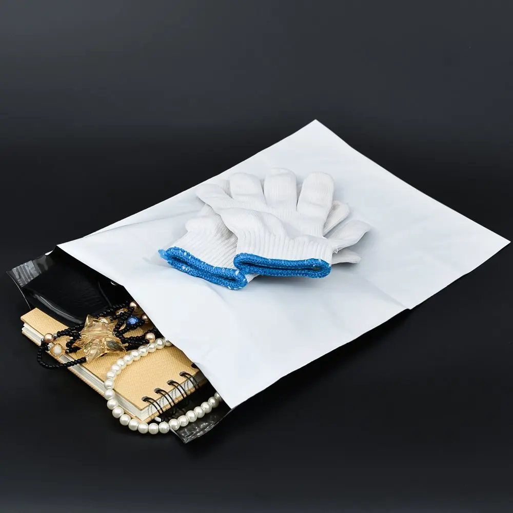 100 шт./лот 25*37 см белые Поли самозапечатывающиеся почтовые пакеты Пластиковые - Фото №1