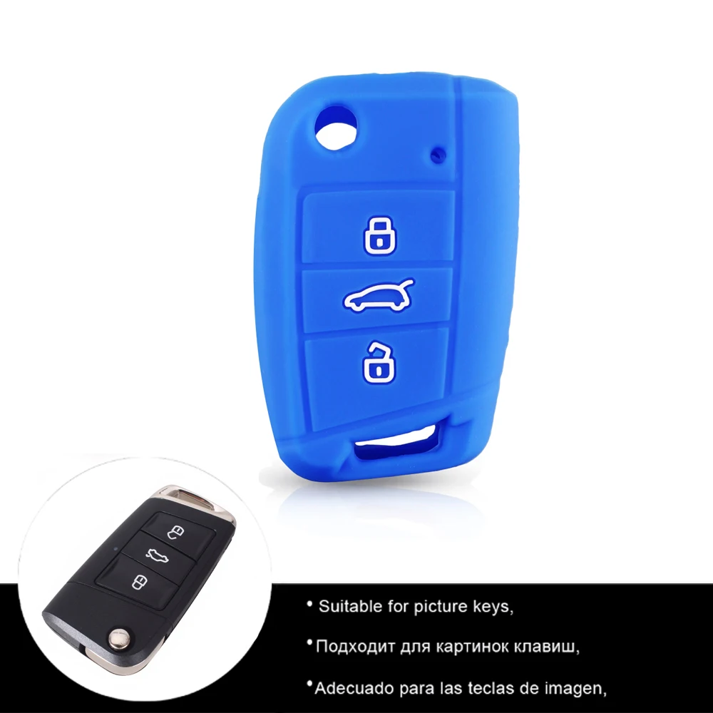 Чехол KEYYOU для автомобильного ключа с 3 кнопками силиконовый резиновый чехол VW PASSAT