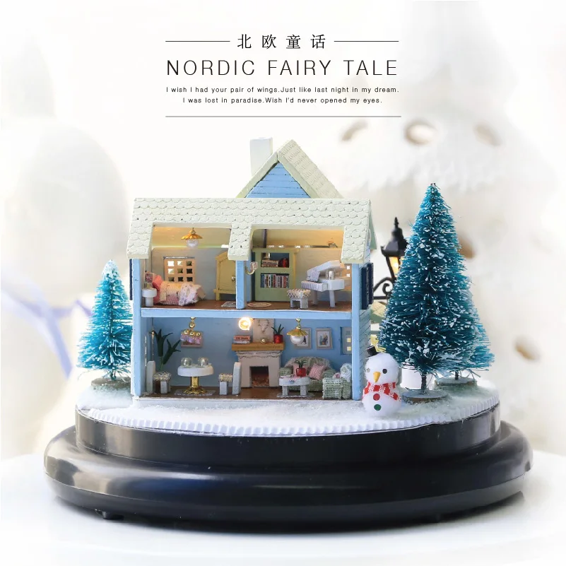 Милый кукольный домик для детской комнаты подарок на день рождения миниатюрный