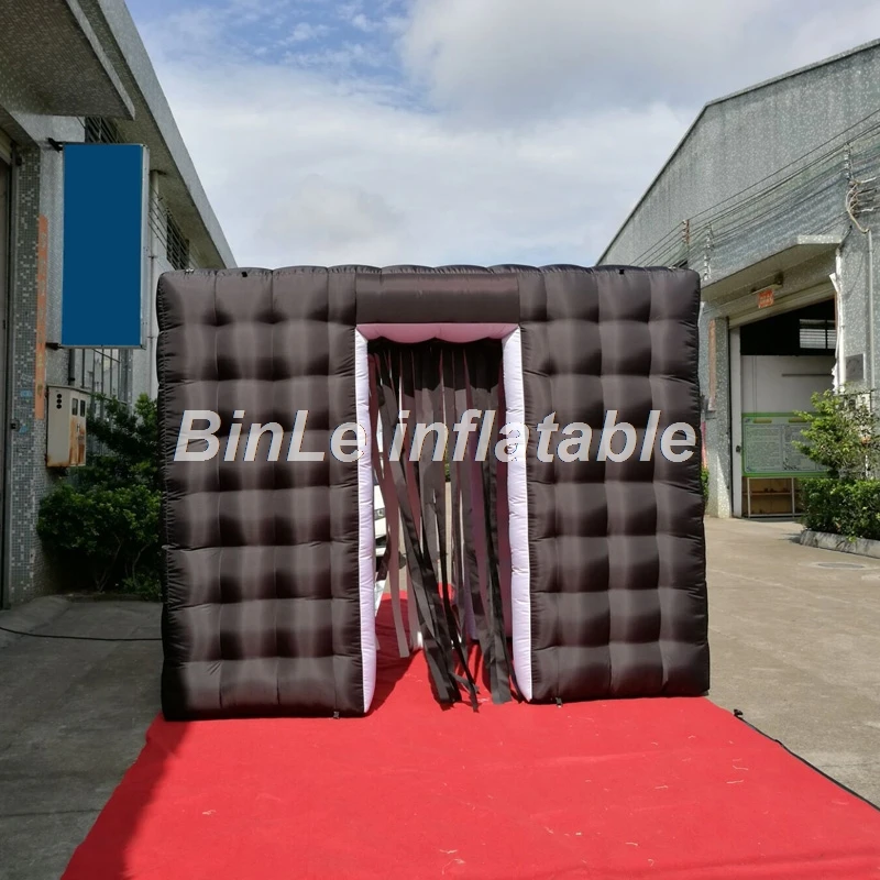Высокое качество Светодиодный Надувные photo booth черный надувные фотобудки
