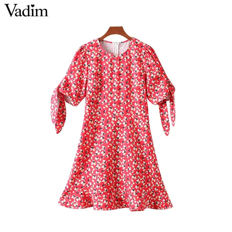 Вадим женские элегантные Раффлед цветочным принтом мини платье с коротким