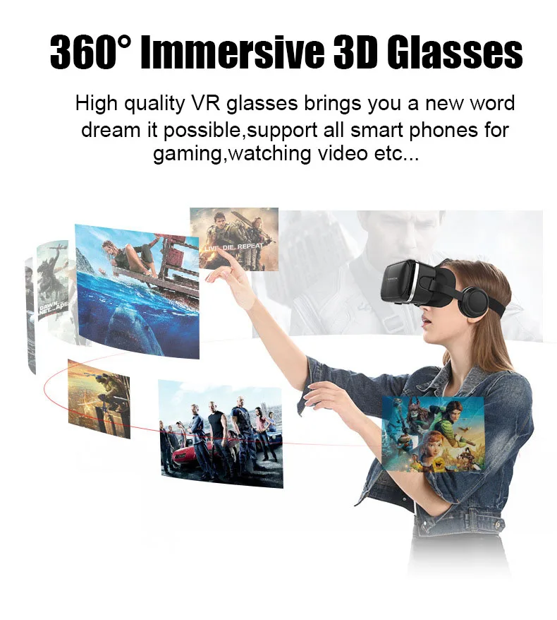 VR Shinecon 6 0 Смарт виртуальной реальности очки с HiFi стерео объемные наушники