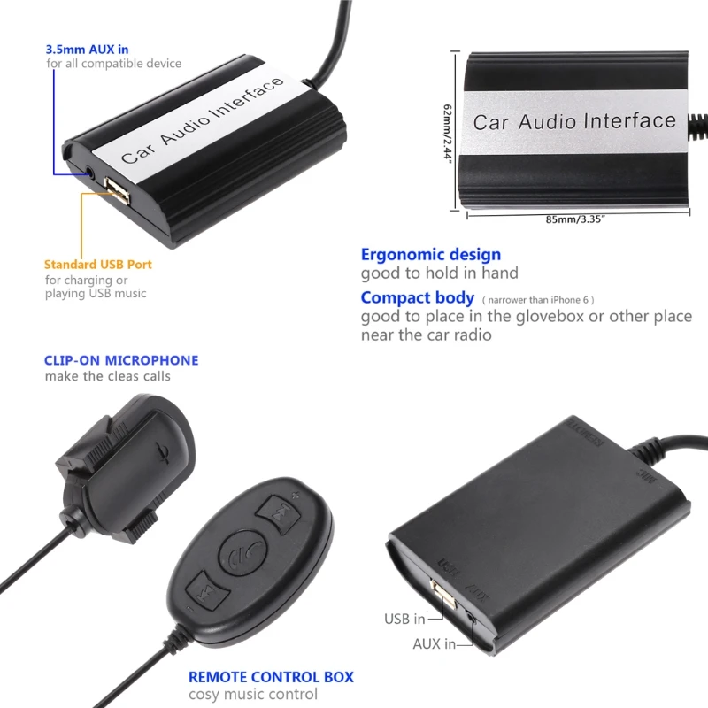 OOTDTY 1 комплект с функциями &quothands free&quot и Bluetooth для автомобиля комплекты MP3 AUX