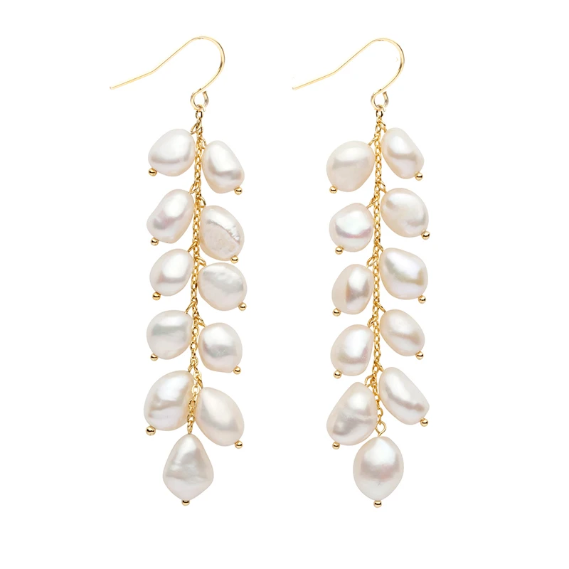 2019 популярные серьги ручной работы из натурального жемчуга с пресноводным