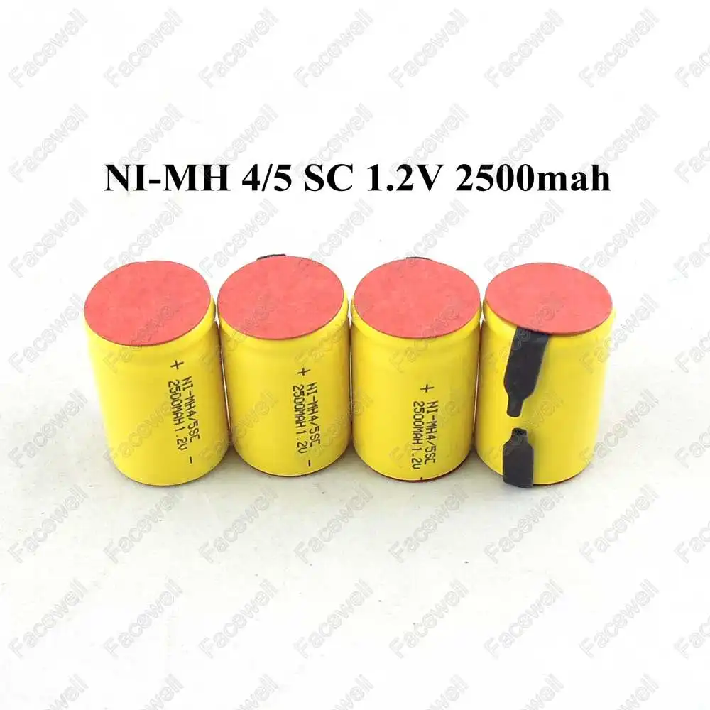 20pcs бренд 4/5 SC 1 2 v 2500 mah перезаряжаемые ni-mh sc батареи sub c pilas recargables nimh для устройства