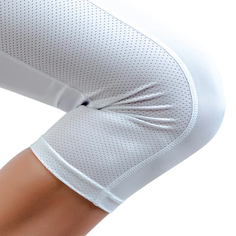 Женские беговые Ptachwork Mesh Леггинсы Капри сексуальная одежда для фитнеса 3/4