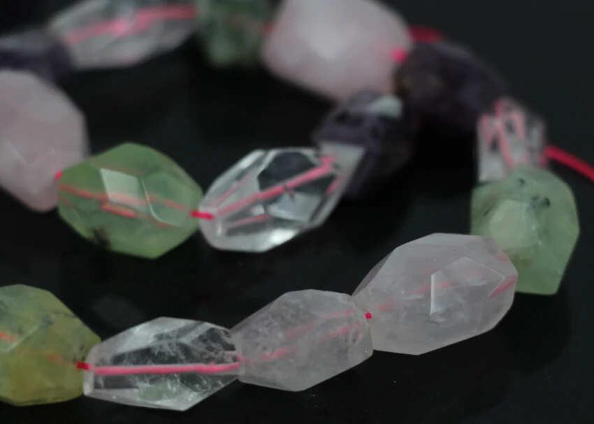 15.5 &quot Strands а . класс радуга смешанные природный кристалл кварца граненные Lrregular