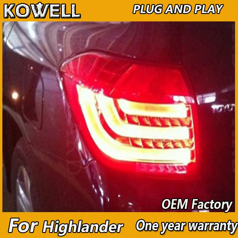 KOWELL автомобильный Стайлинг для Toyota задние фары Highlander 2012 2013 2014 светодиодный