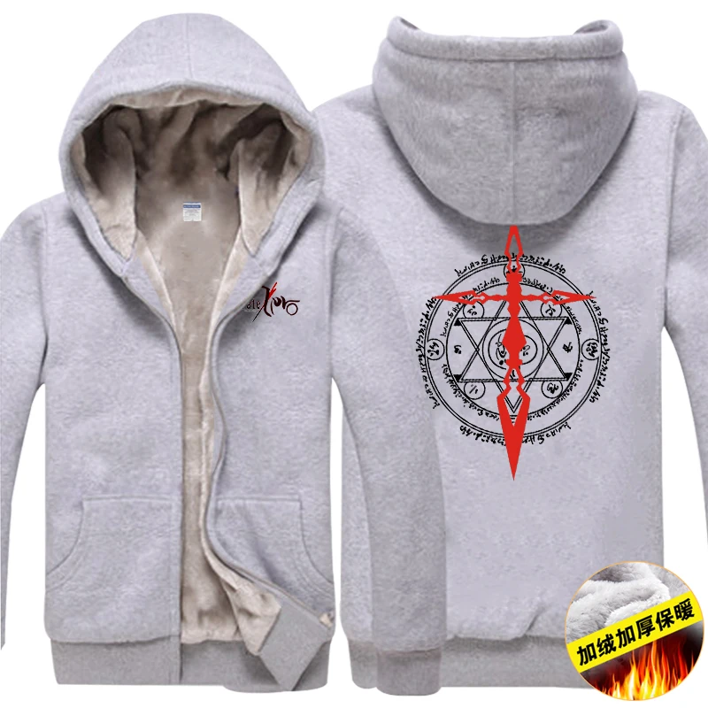 Winter New Anime fate grand order Hoodies long sleeve jacket high quality hoody plus velvet Sweatshirt Cosplay Costume Couple | Мужская