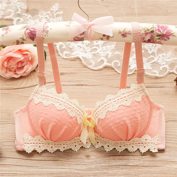 watermelon red bra Кружевное нижнее белье для девочек-подростков комплекты с бюстгальтером детское белье нижнее белье для девочек-подростков молодые девушки трусики и бюстгальтер, комплект от 12 до 18 лет - Цвет: watermelon red bra