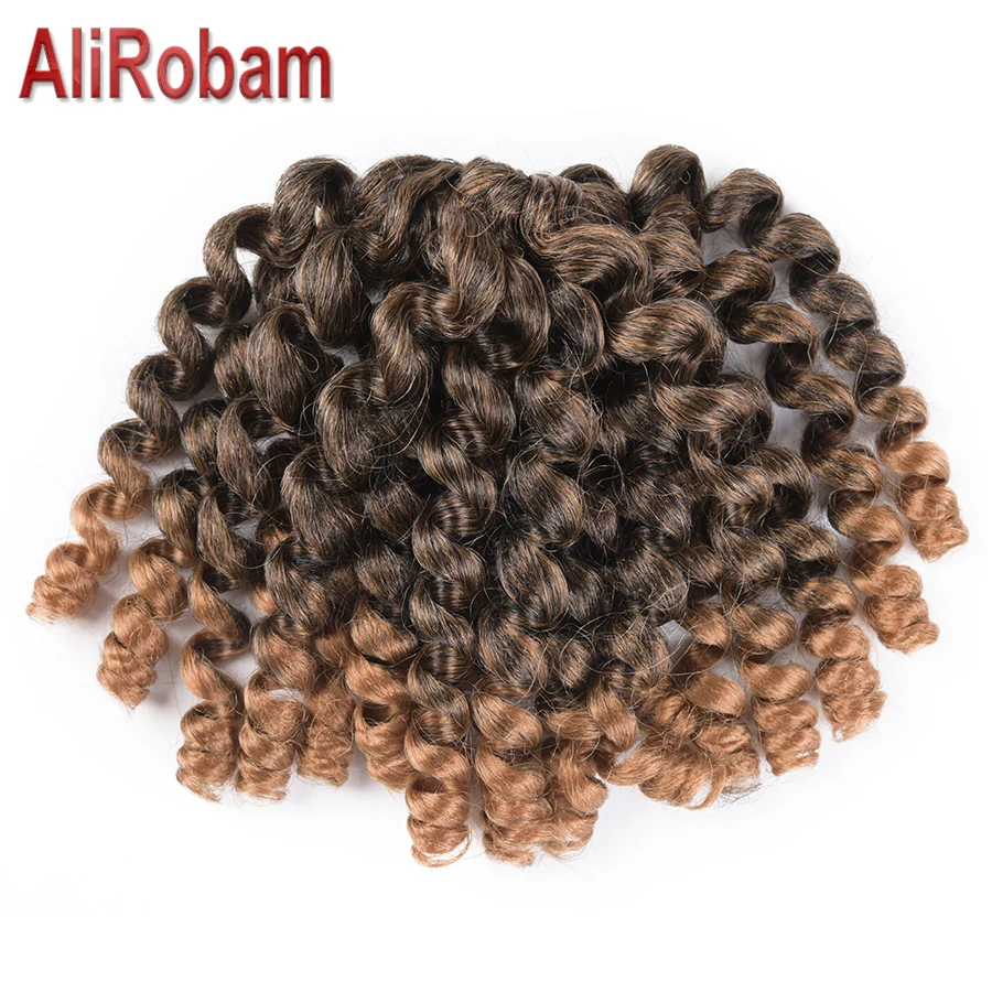AliRobam Jumpy Wand Curl Twist Crochet Braids 8Inch Jamaican Bounce Synthetic Braiding Hair for Black Women 20Roots/pack |