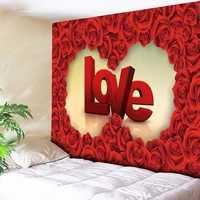 3d love romantic rose tapestry print flowers art carpet scenery tapestry home decor wall hanging couple bedroom boho tapestries