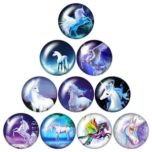 Божья коровка в виде единорога, ежика, лиса, пчела, божья коровка, 10 шт., Смешанные Круглые Стеклянные Кабошоны для фото 12 мм16 мм18 мм25 мм, демонстрационная фурнитура с плоским основанием
