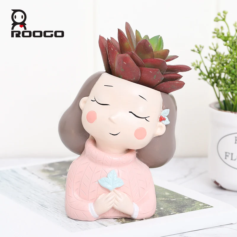 Цветочный горшок ROOGO для суккулентов домашний сад декоративные горшки милый