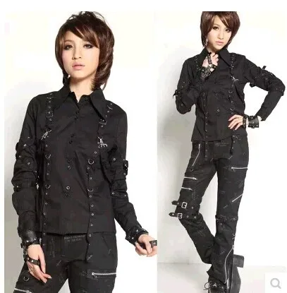 HOT SELLING Gothic / punk fashion CHINFUN tassel chiffon long-sleeved shirt 71035  IN STOCK