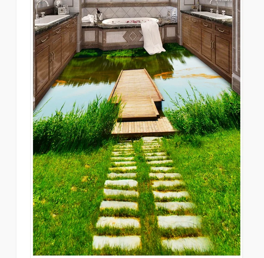 Бесплатная доставка 3d наклейка на стену заказ водонепроницаемая картина реке