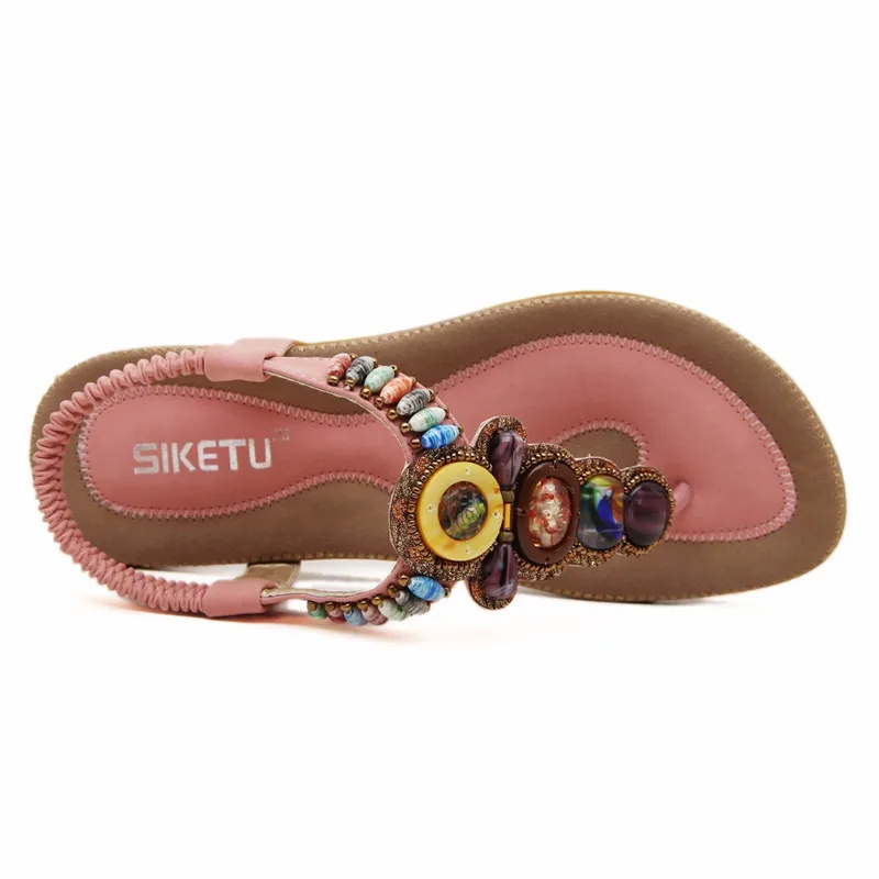 Сандалии женские в богемном стиле босоножки на плоской подошве повседневные