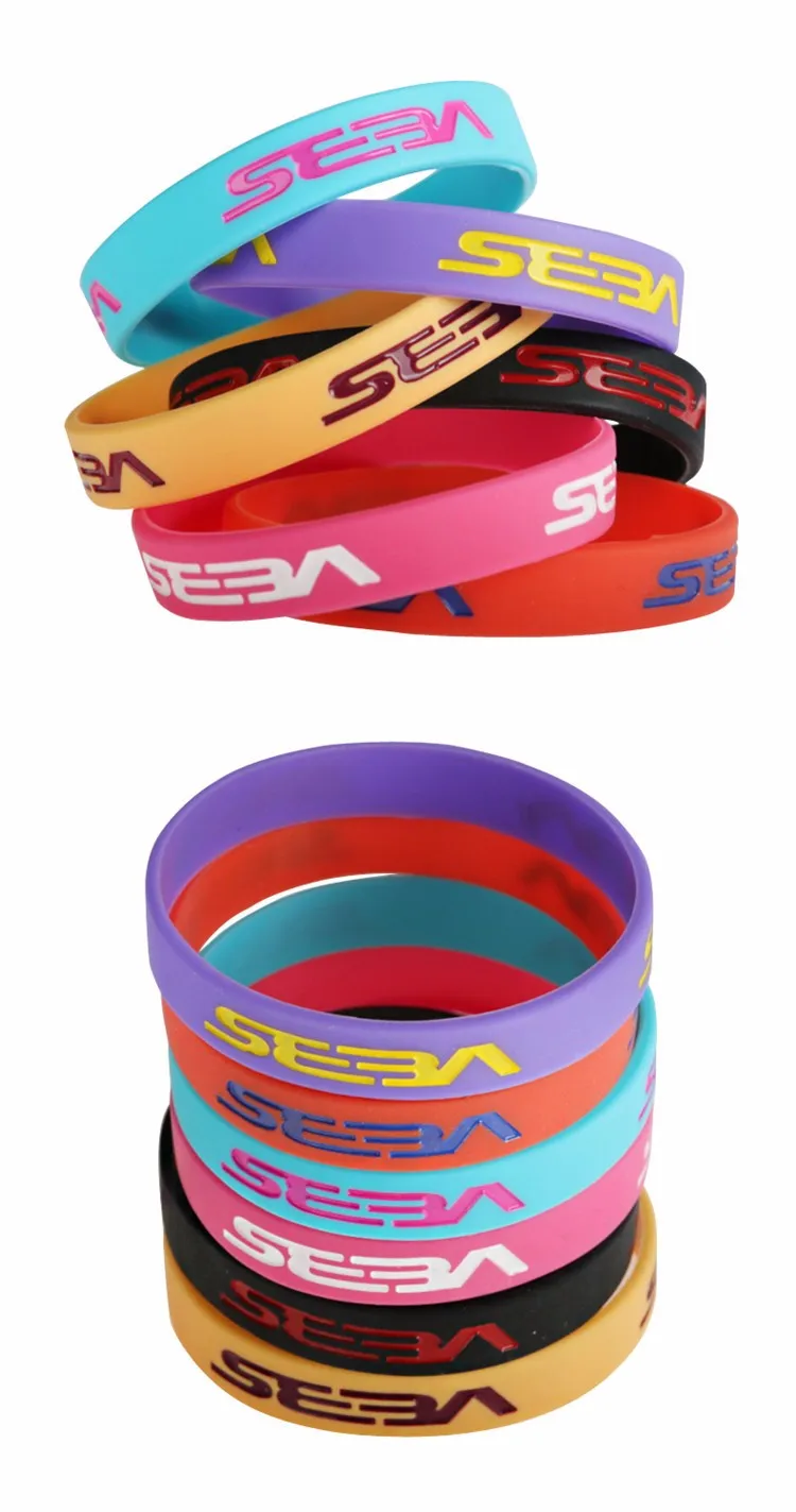 10 pieces10 Colors For SEBA Bracelet Plain Silicone Gel Wristband For Skating Sport Personality