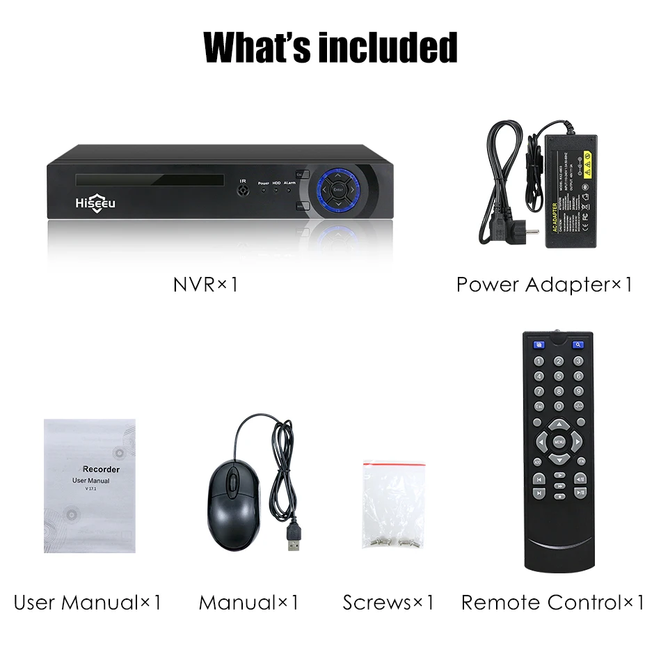 Видеорегистратор hiseeu 1080 H.265 4/8 каналов для IP камеры HD 2 0 P PoE 4 МП 5 48 В 802.3af