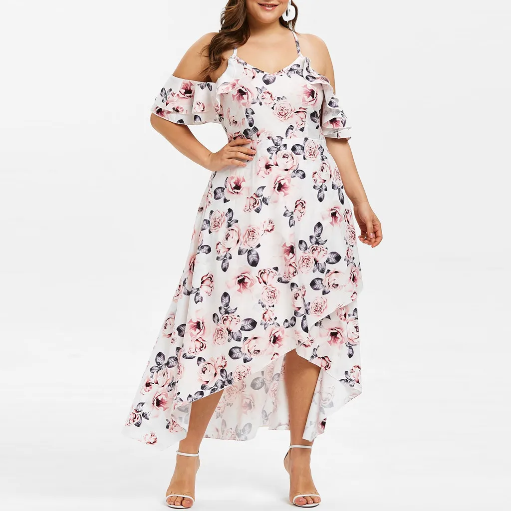 Женское платье с коротким рукавом JAYCOSIN длинное пляжное открытыми плечами и