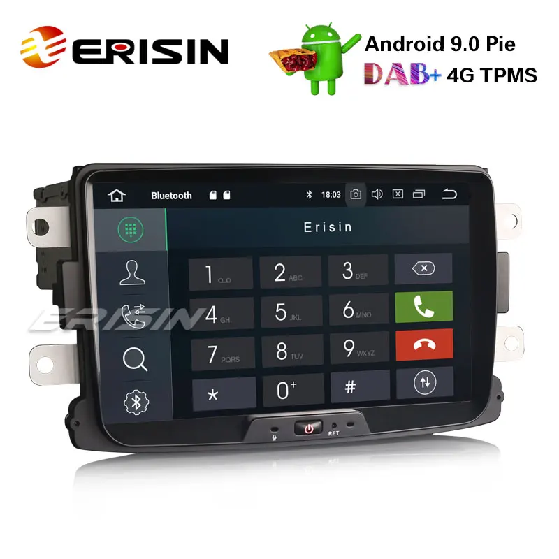 Erisin ES7929D " Android 9,0 Автомобильный gps Sat Nav DAB+ DVR для Renault Dacia Duster Logan Sandero Dokker