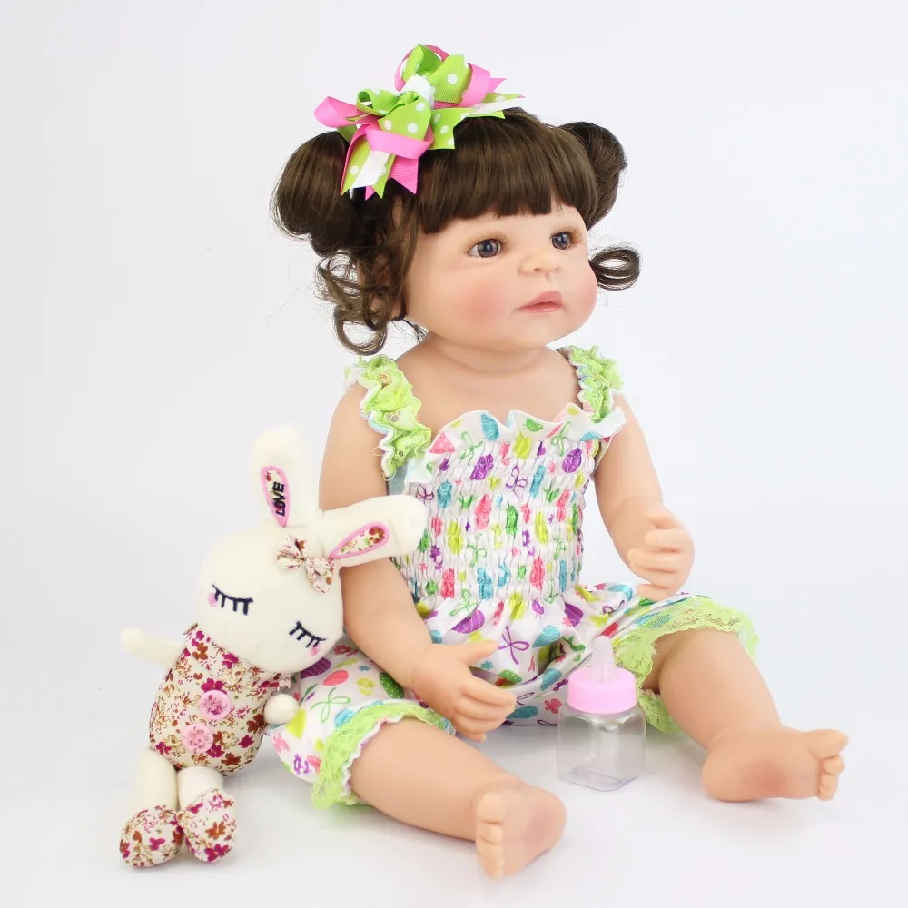 55 см Полный Силиконовые Винил Reborn Baby Doll новорожденных принцесса детей Bebe живой