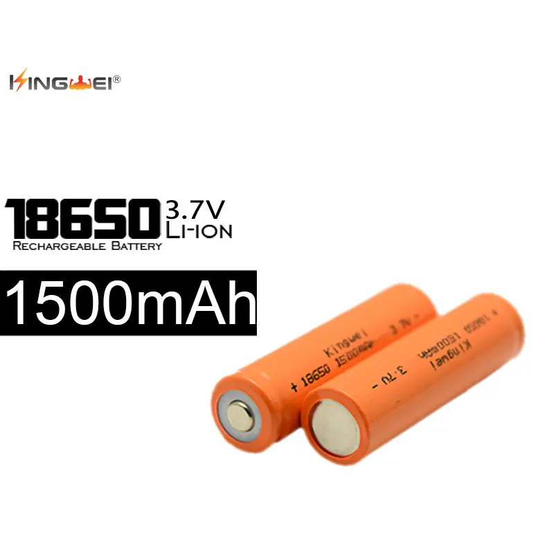 Бесплатная доставка Kingwei 100 шт. ICR18650 1500 мАч оранжевый перезаряжаемый 3 7 в