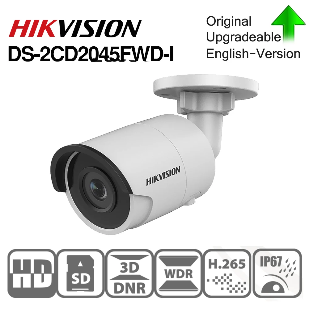 Hikvision DS 2CD2045FWD I POE камера видеонаблюдения 4MP ИК Сетевая купольная 30 м IR IP67 H.265 + слот