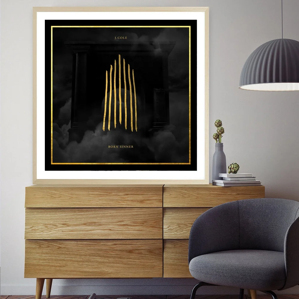 Художественный холст J Cole Born Sinner постер музыкальный альбом Постер настенные
