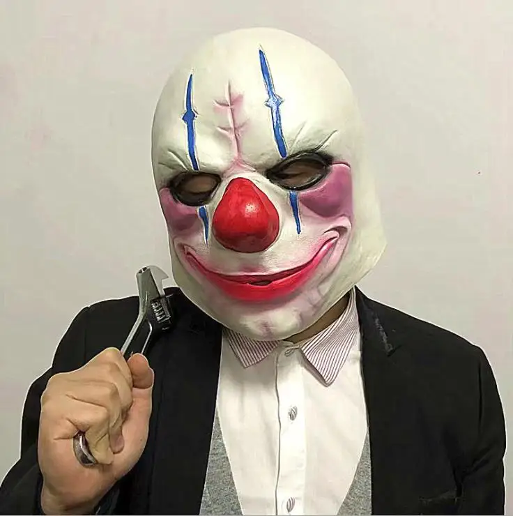 Игры Payday 2 ограбление Джокер Хэллоуин аксессуары для косплея на голову полностью, из латекса маски