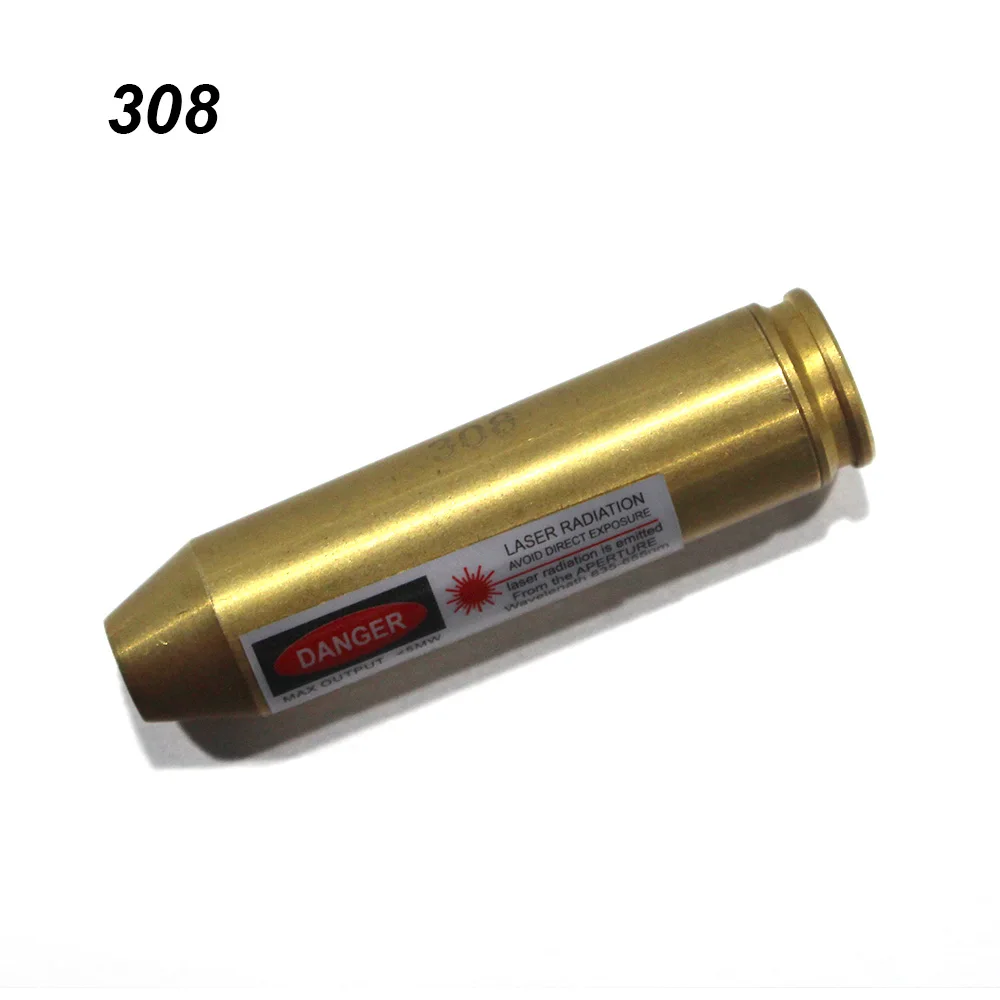308 LUGER Red Dot лазер латунный Boresight 7,62x39 7,62x54 9 мм CAL.38 223REM 308 Картридж Диаметр Sighter для охотничьей винтовки - Цвет: 308