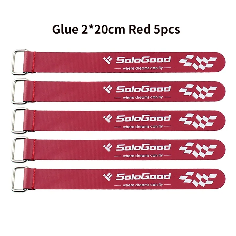 Glue Red 20cm Высокое качество sologood 5pcs сильные 25* 2 см липо батареи галстук кабель связать лямки красочные для RC вертолет quadcopter модел - Цвет: Glue Red 20cm