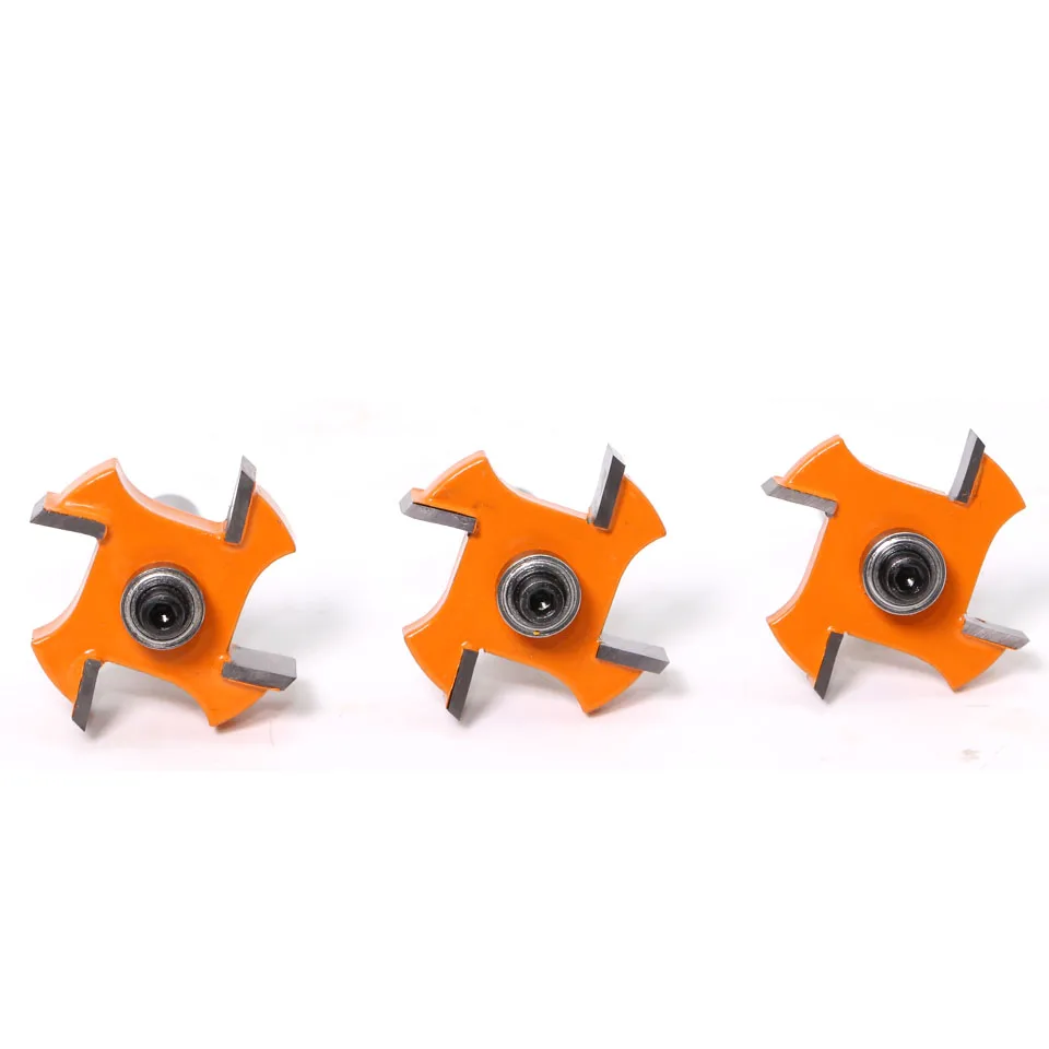 3pc 8mm Shank T type bearings wood milling cutter Industrial Grade Rabbeting Bit woodworking tool router bits for | Инструменты