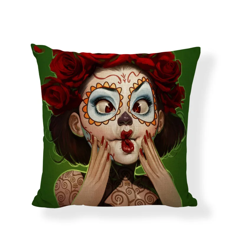 Украшение для дома в готическом стиле|sugar skull cushion covers|cushion coverskull cover |