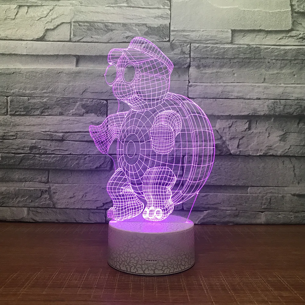 

Turtles 3D LED RGB Night Light 7 Color Change Desk Light Action Figures 145 Boys Girls Christmas Toys