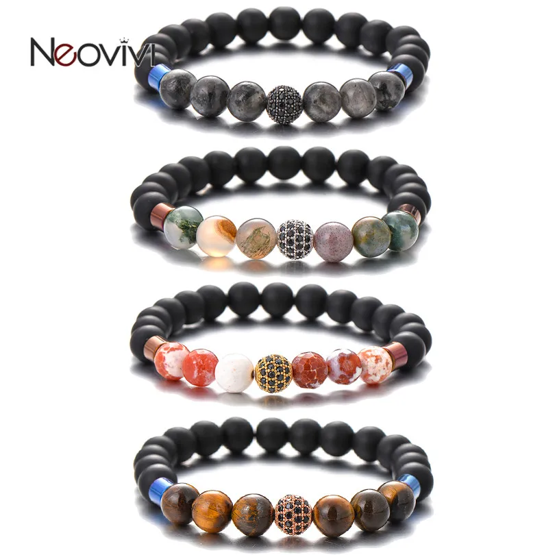 Браслет из круглых бусин 8 мм натурального камня | Украшения и аксессуары