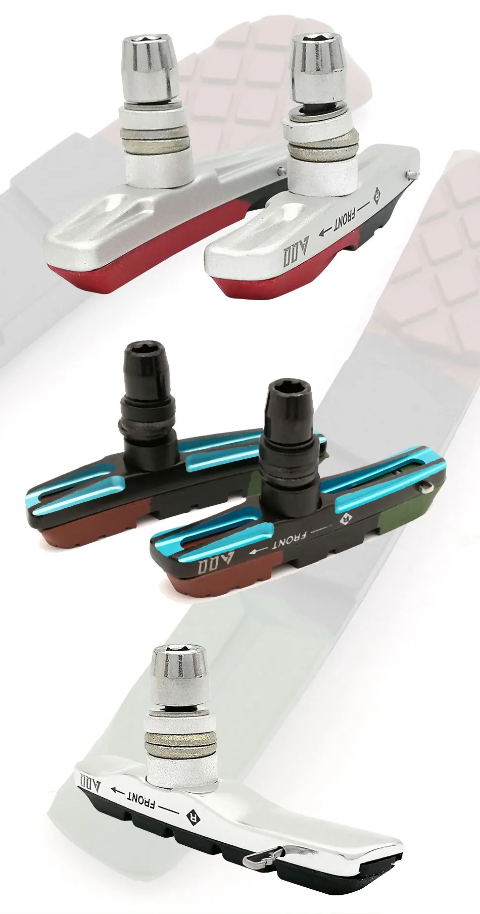 AQQ 1 пара тормозные колодки для горного велосипеда тормоза велосипедные V-Brake Holder обувь Резиновые блоки прочные велосипедные аксессуары